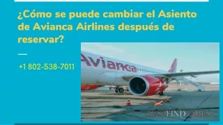 Procedimiento de cambio de asiento de Avianca Airlines?
