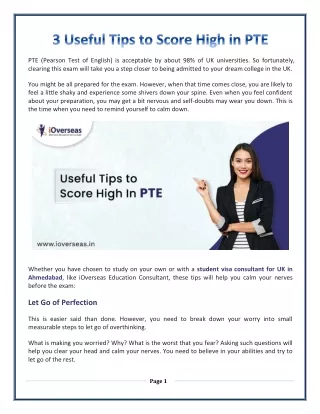 3 Useful Tips to Score High in PTE