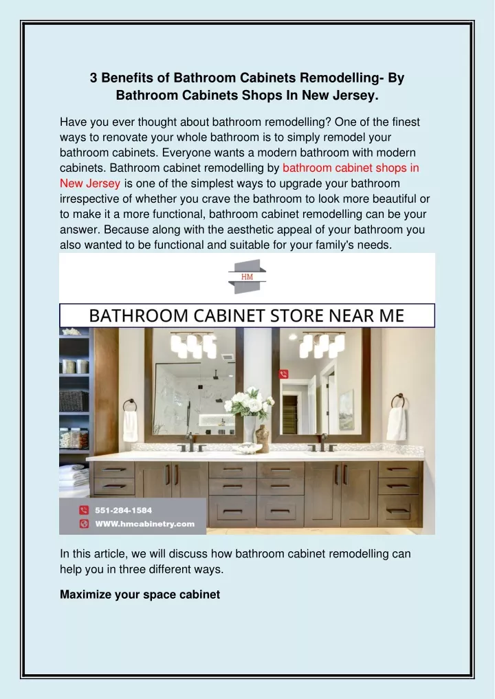 3 benefits of bathroom cabinets remodelling