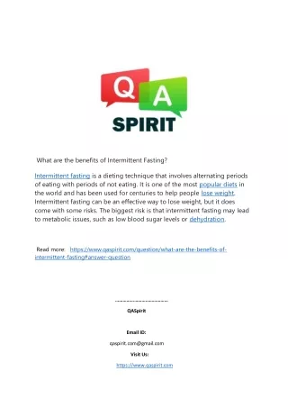 what are the benefits of intermittent fasting