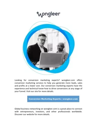 Conversion Marketing Experts | wongleer.com