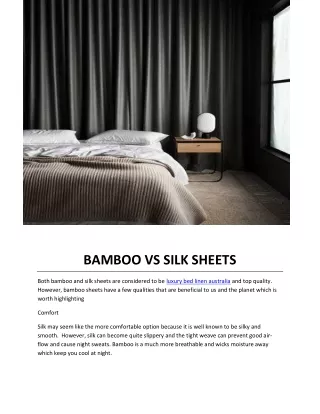 BAMBOO VS SILK SHEETS