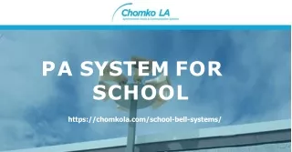 Don't miss out on the coolest PA system for schools from Chomko LA!