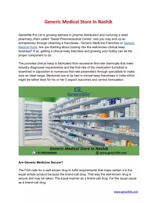 generic medical store in nashik
