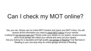 can i check my mot online