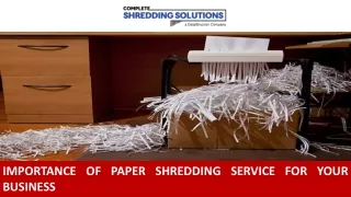 importance of paper shredding service for your