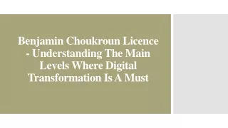 Benjamin Choukroun Licence - Main Levels Where Digital Transformation Is A Must