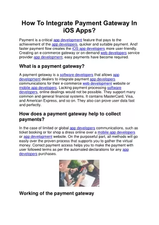 How To Integrate Payment Gateway In iOS Apps