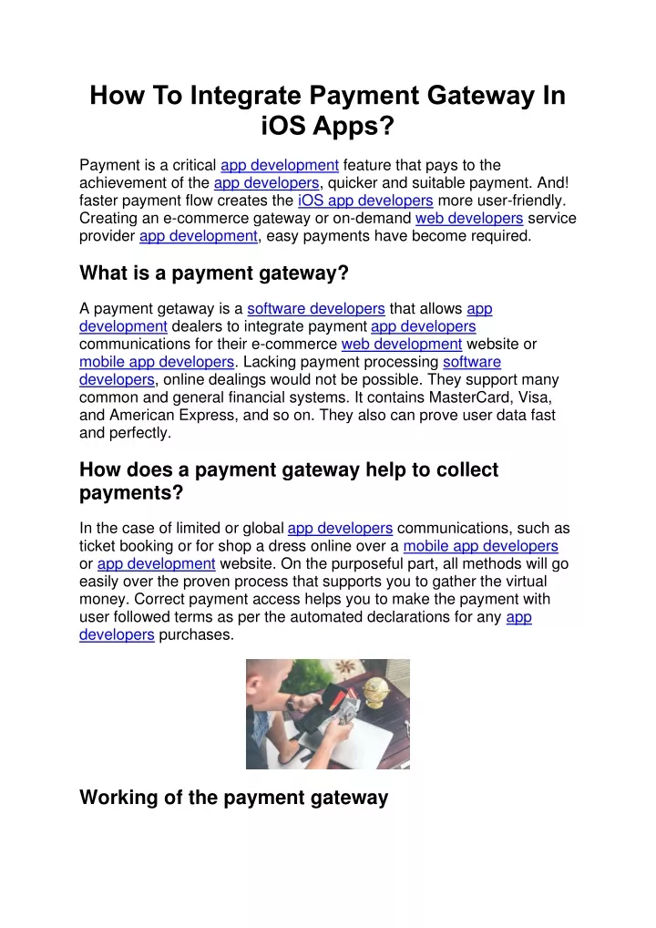 how to integrate payment gateway in ios apps