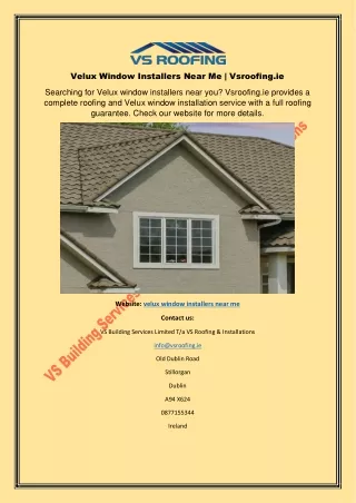 velux window installers near me vsroofing ie