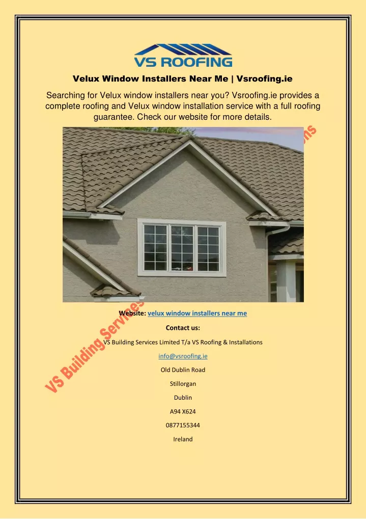 velux window installers near me vsroofing ie