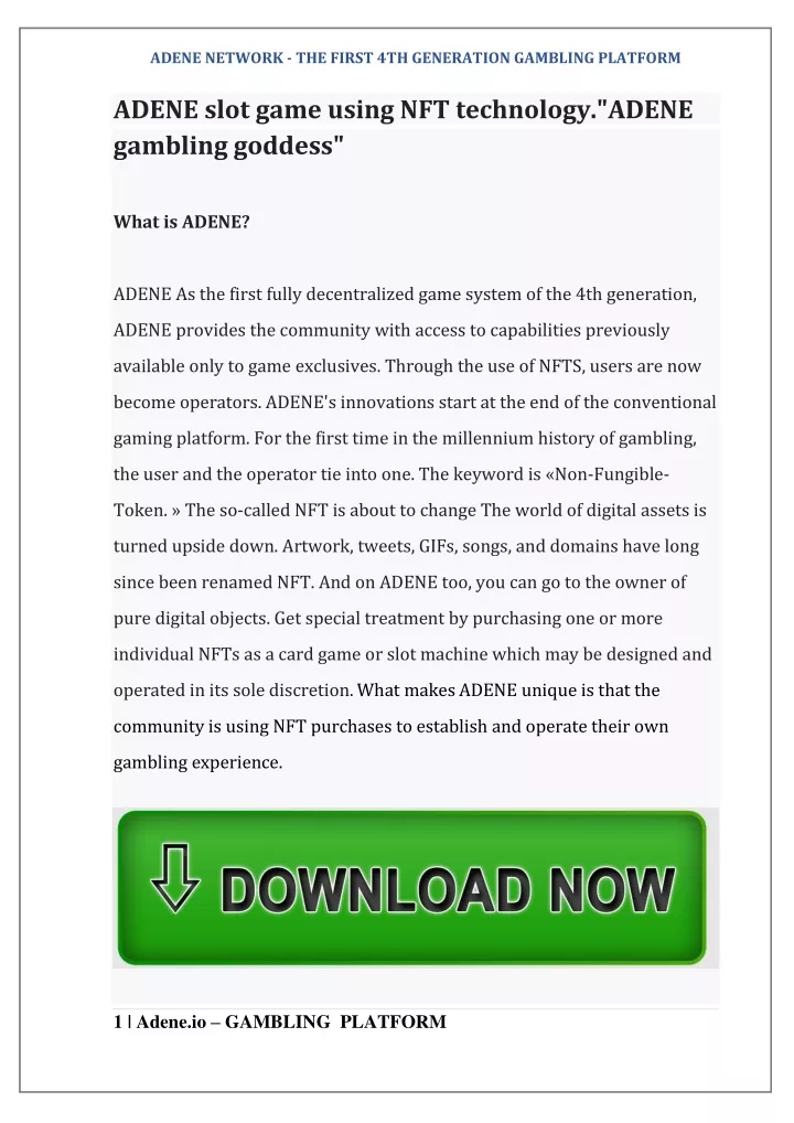 adene network the first 4th generation gambling