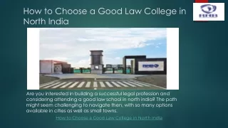 How to Choose a Good Law College in North India1