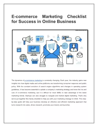 E-commerce Marketing Checklist for Success in Online Business