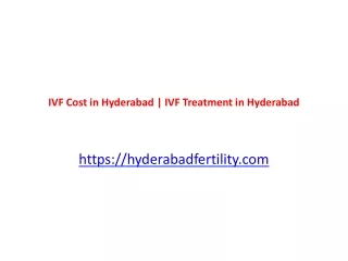 IVF Cost in Hyderabad