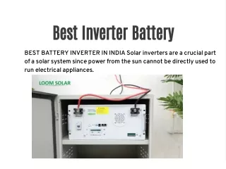 Best Inverter Battery in India