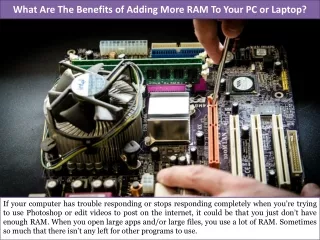 What Are The Benefits of Adding More RAM To Your PC or Laptop