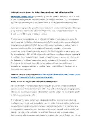 holographic imaging market size outlook types