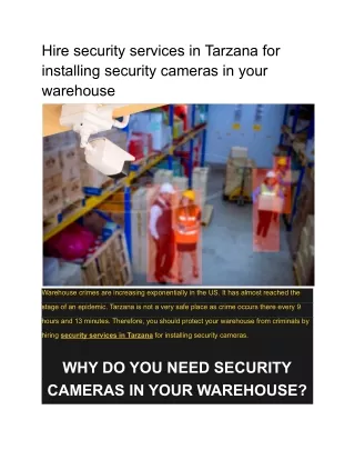 hire security services in tarzana for installing