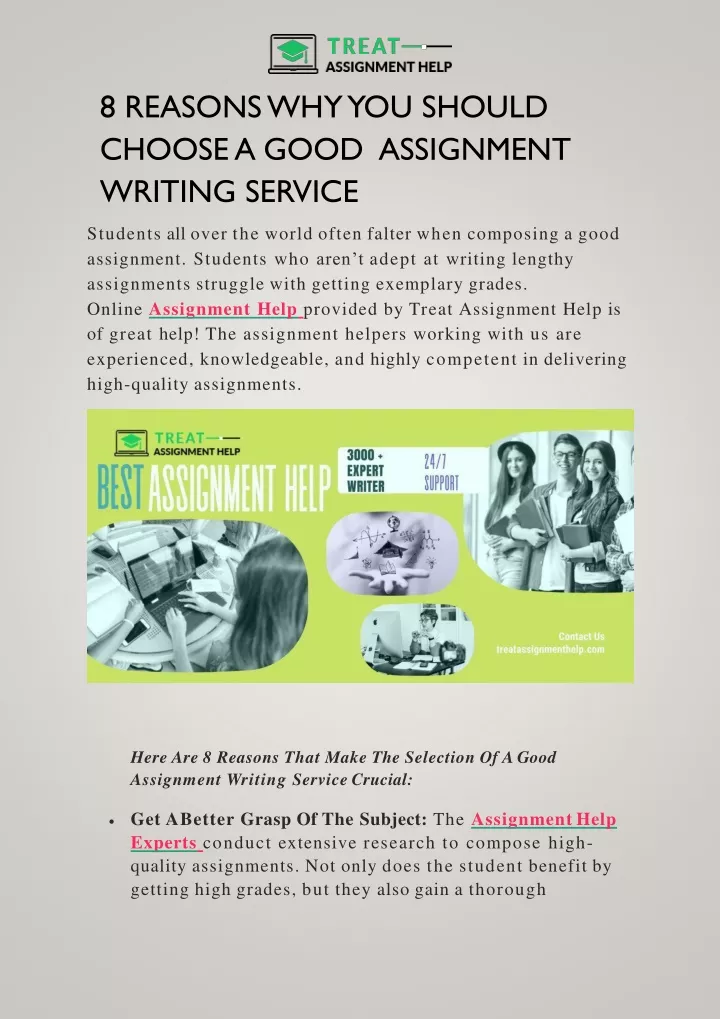 8 reasons why you should choose a good assignment writing service