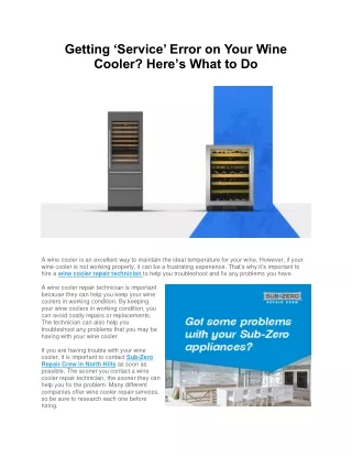 Getting Service Error on Your Wine Cooler Here’s What to Do