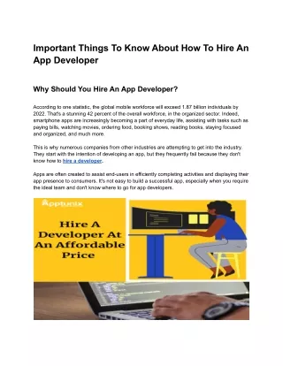 How To Hire An App Developer?