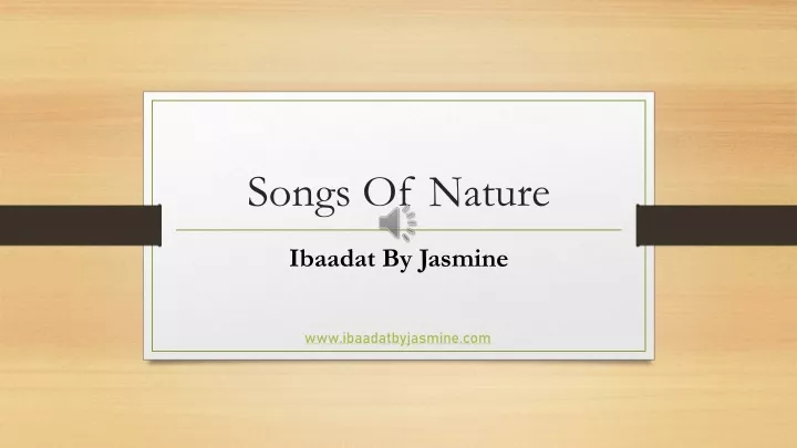 songs of nature