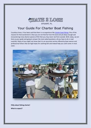 Get The Best Guide For fishing Charters In Stuart