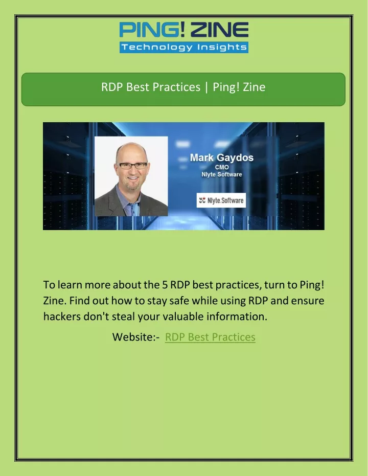 rdp best practices ping zine