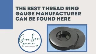 The Finest Thread Ring Gauges Manufacturer Can Be Found Here