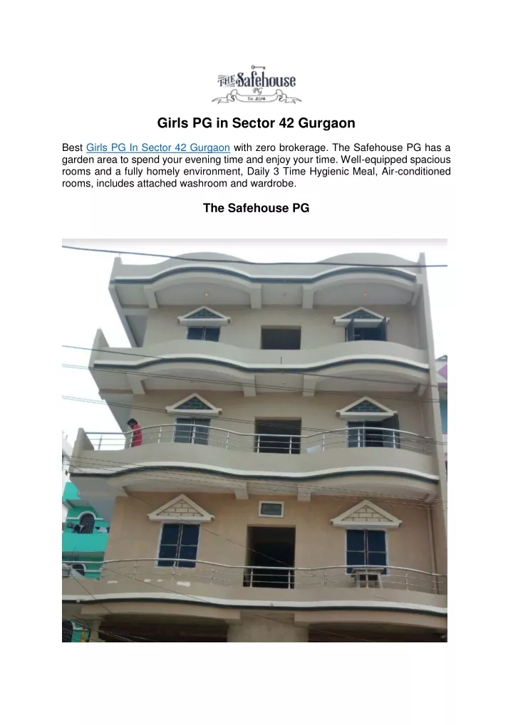 girls pg in sector 42 gurgaon best girls