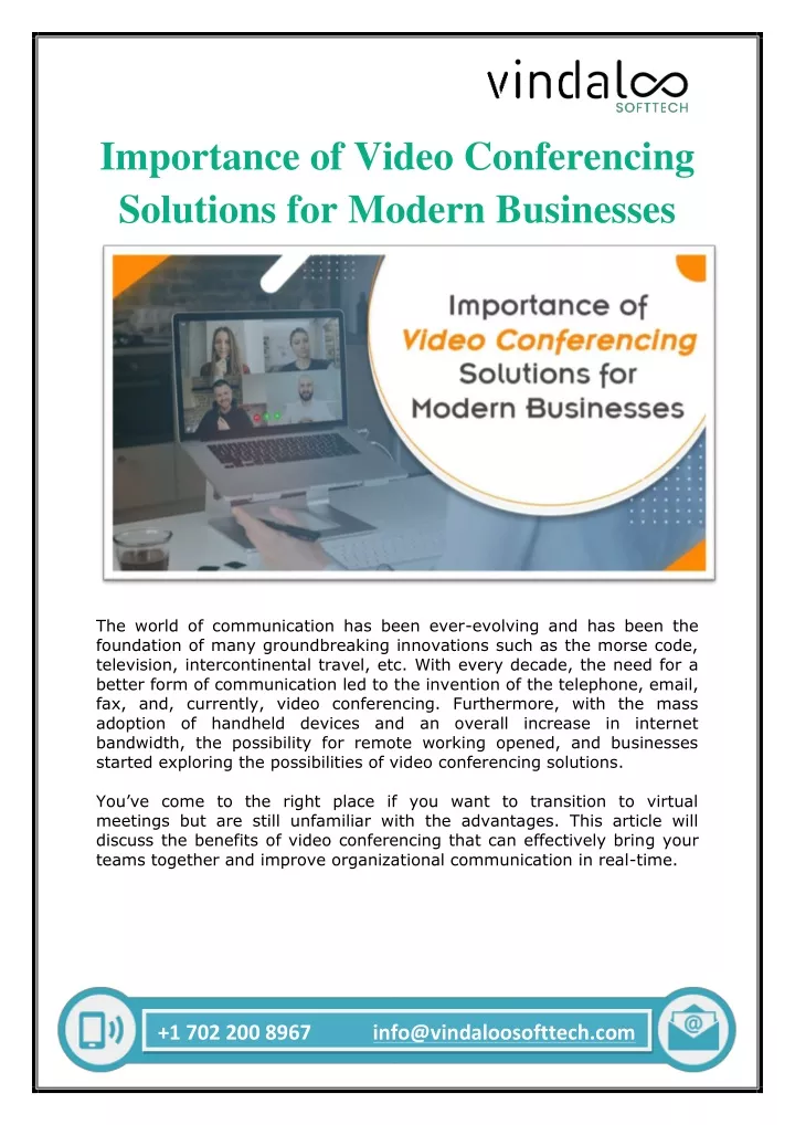 importance of video conferencing solutions