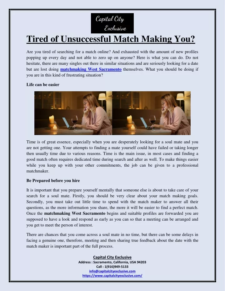 tired of unsuccessful match making you