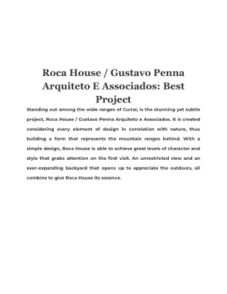 Roca House / Gustavo Penna Arquiteto E Associados: Best Project