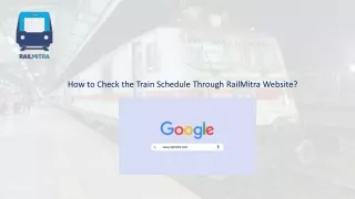 How to Check Train Schedule Through RailMitra Website?