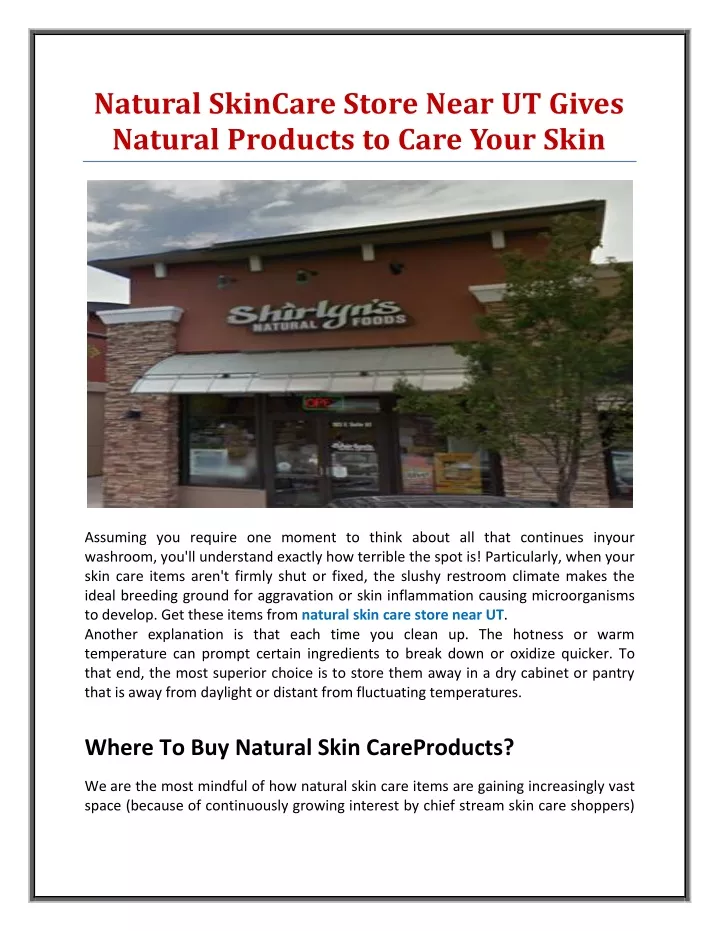 natural skincare store near ut gives natural