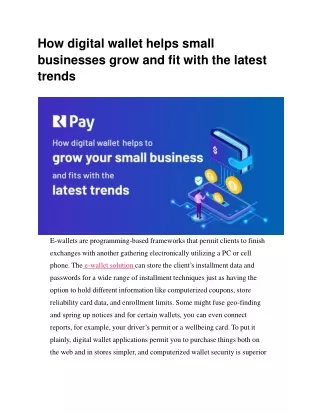 How digital wallet helps small businesses grow and fit with the latest trends