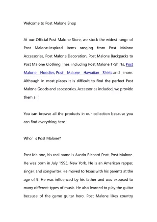 welcome to post malone shop