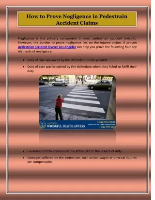 How to Prove Negligence in Pedestrian Accident Claims