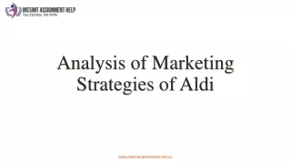 Analysis of Marketing Strategies of Aldi