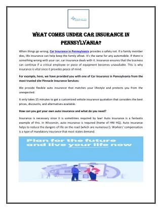 What comes under Car Insurance in Pennsylvania