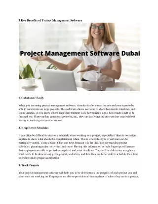 5 key benefits of project management software