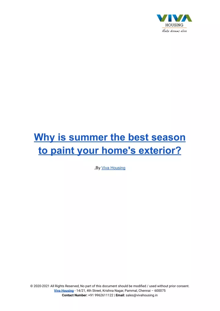 PPT Why is summer the best season to paint your home