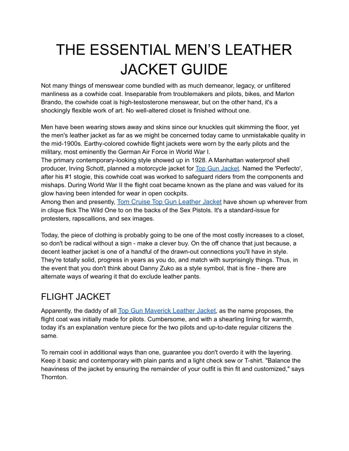 the essential men s leather jacket guide