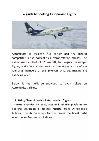 a guide to booking aeromexico flights