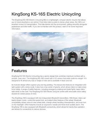 kingsong ks 16s electric unicycling