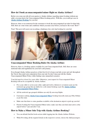 how do i book an unaccompanied minor flight