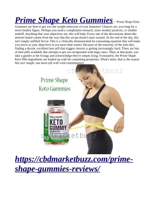 PrimeShape Keto Gummies