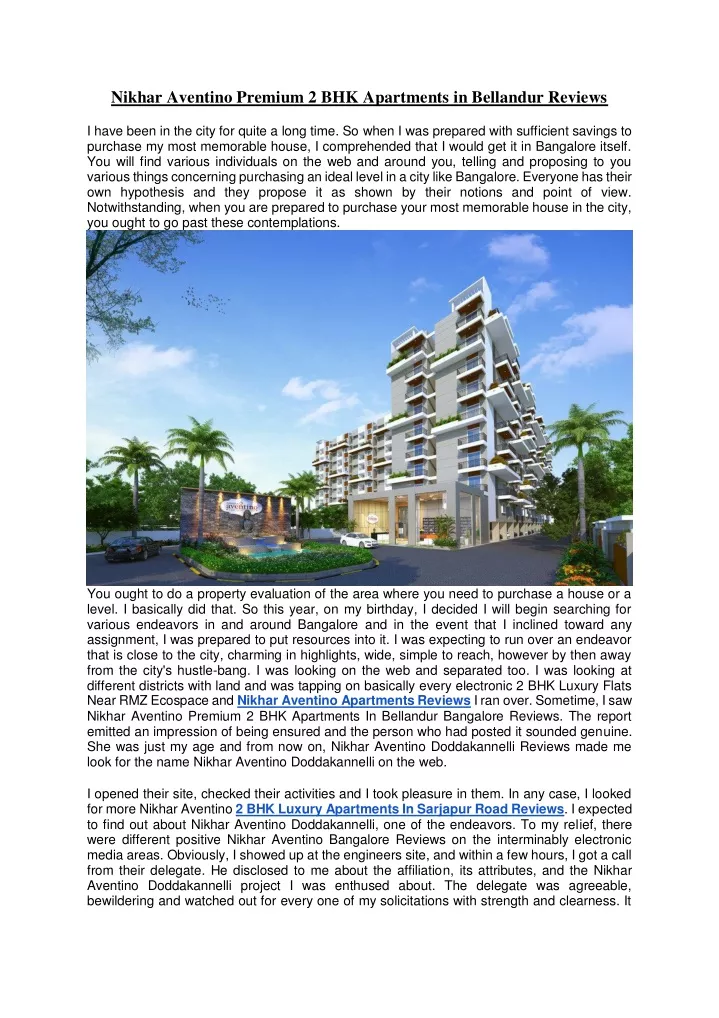 nikhar aventino premium 2 bhk apartments