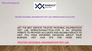 Trusted Microbial Enumeration Test Lab  Rimrockanalytical.com